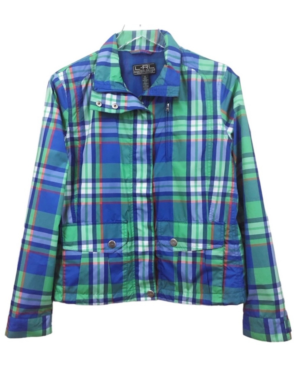Lauren Ralph Lauren | Plaid Zip Front Windbreaker Jacket Medium
